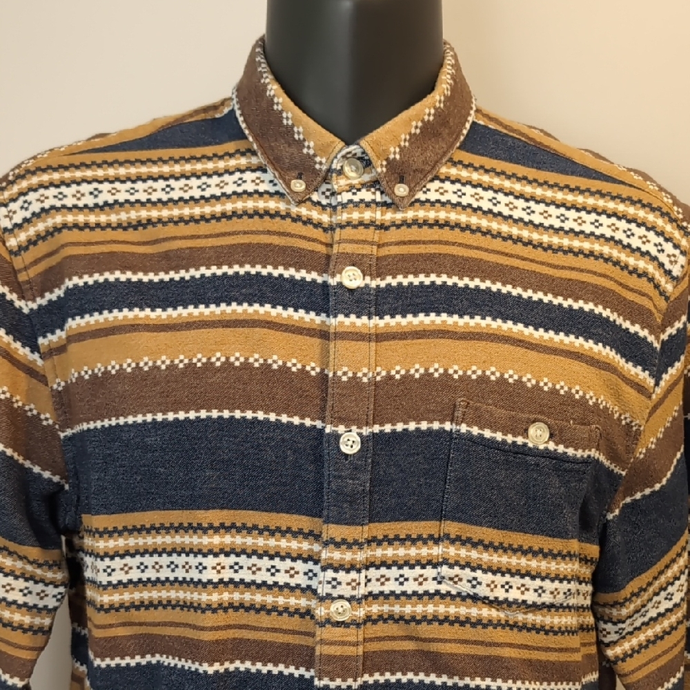 Le 31 South Western Striped Flannel Shirt Size XL Aztec Tribal